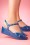 B.A.I.T. - Kira Low Wedge Sandals Années 50 en Bleu