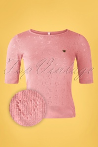 Blutsgeschwister - 60s Logo Roundneck Pully in Great Graphic Rose