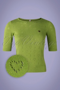 Blutsgeschwister - 60s Logo Roundneck Pully in Green Heart Anchor
