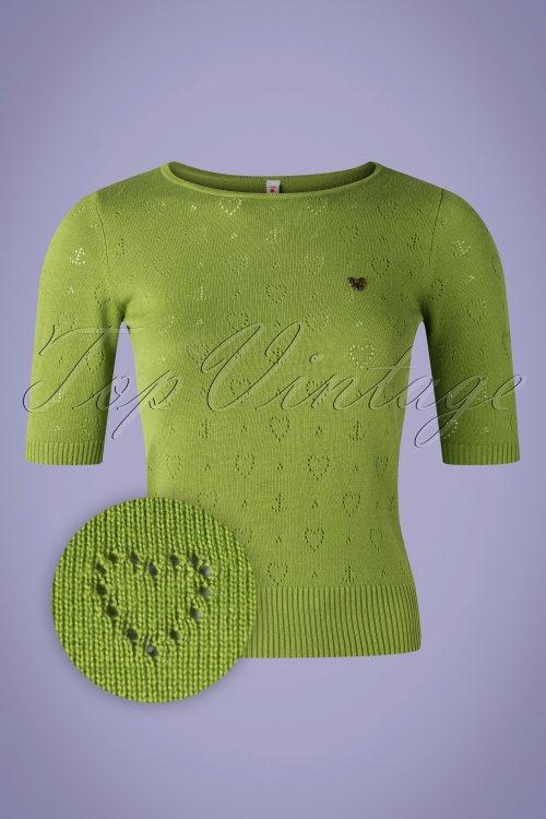 Blutsgeschwister - 60s Logo Roundneck Pully in Green Heart Anchor