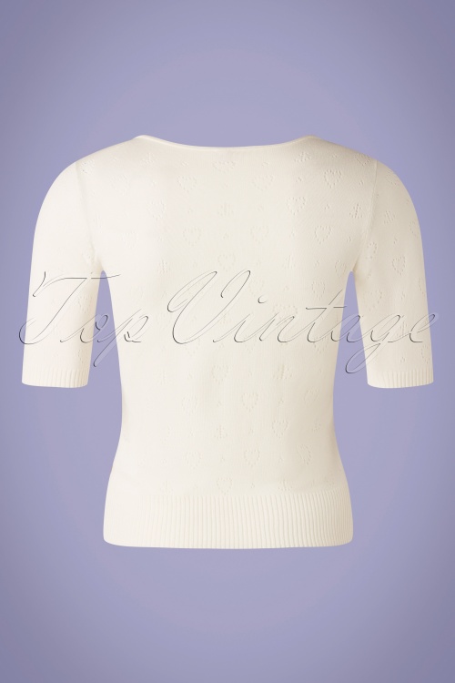 Blutsgeschwister - 60s Logo Roundneck Pully in White Heart Anchor 3