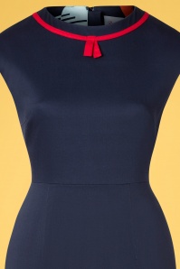 Banned Retro - 50s Summer Sail Pencil Dress in Navy 3