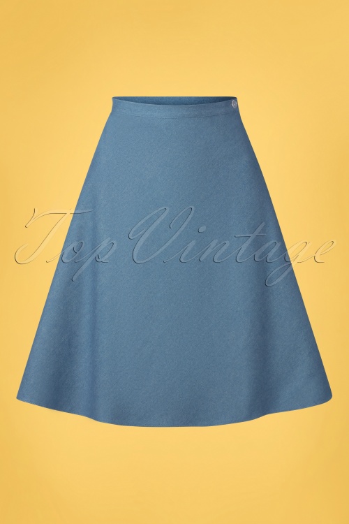 Very Cherry - 60s A-line Skirt in Light Denim 2
