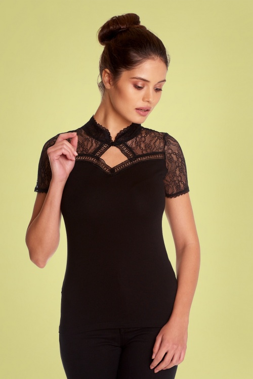 Vive Maria - Summer Lace Shirt Années 50 en Noir