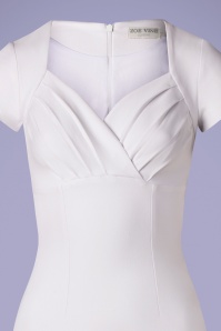 Zoe Vine - Sadie Pencil Dress Années 50 en Blanc 4