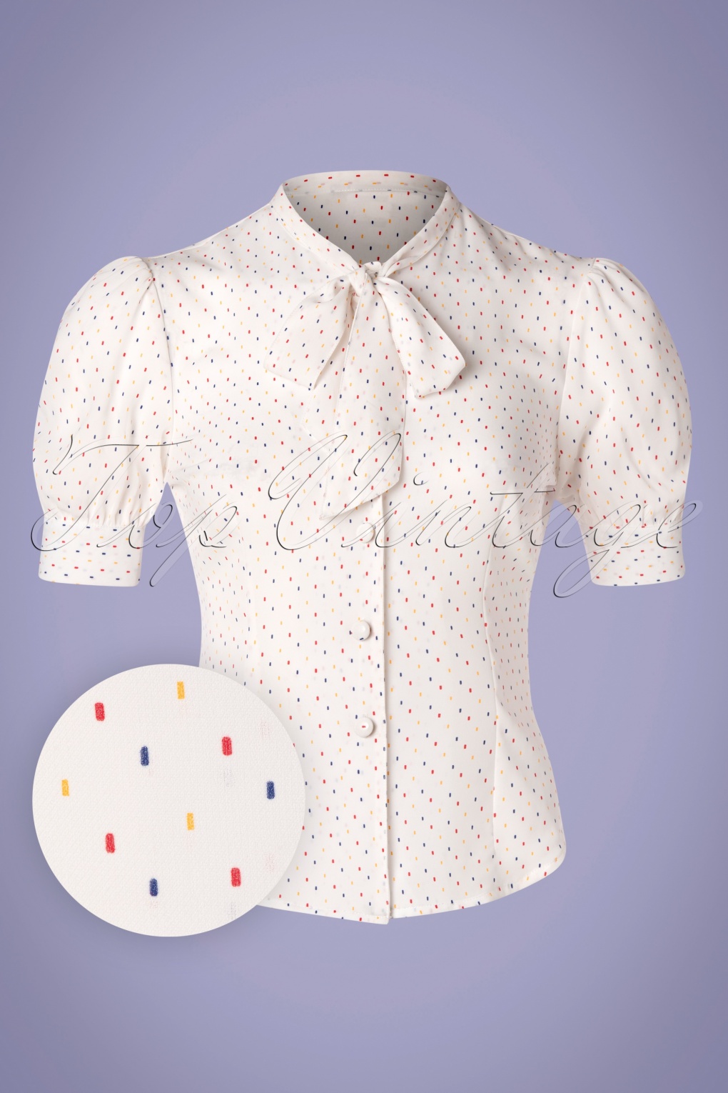 40s Melody Sprinkles Blouse in White