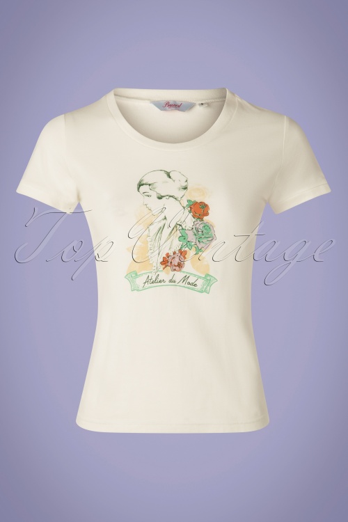Banned 33140 Floral Lady T shirt WHite 11052019 001W