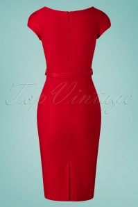 Zoe Vine - Gina Pencil Dress Années 50 en Rouge 5