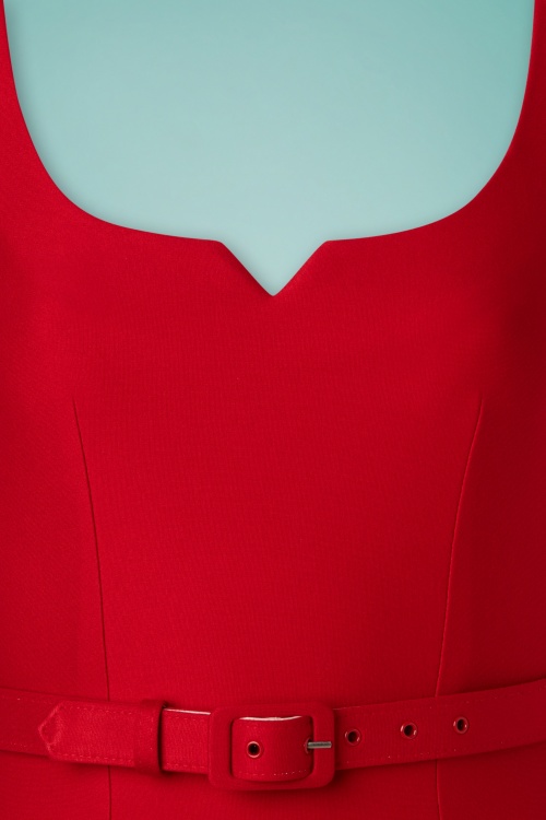 Zoe Vine - Gina Pencil Dress Années 50 en Rouge 4