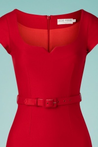 Zoe Vine - 50s Gina Pencil Dress in Red 3