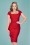 Zoe Vine - 50s Gina Pencil Dress in Red