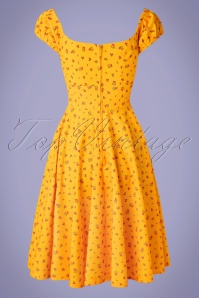 Timeless - 50s Serenity Swing Dress in Gold Yellow 6