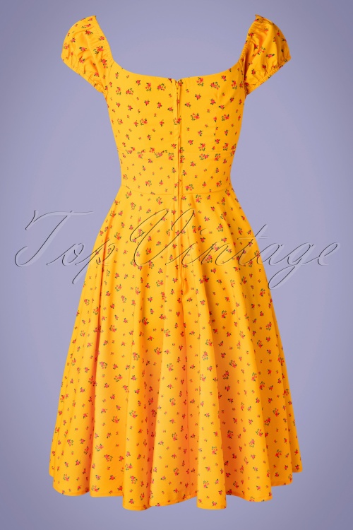 Timeless - 50s Serenity Swing Dress in Gold Yellow 6