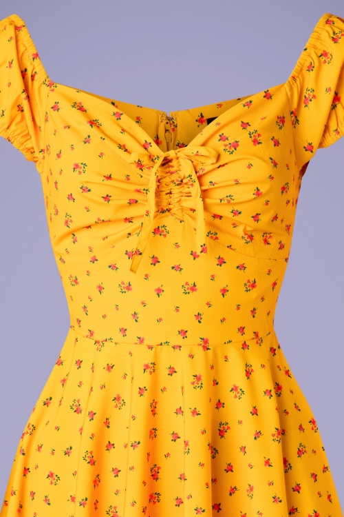 Timeless - 50s Serenity Swing Dress in Gold Yellow 4