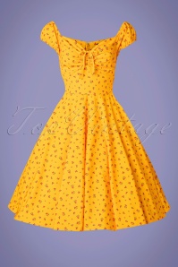 Timeless - 50s Serenity Swing Dress in Gold Yellow 3