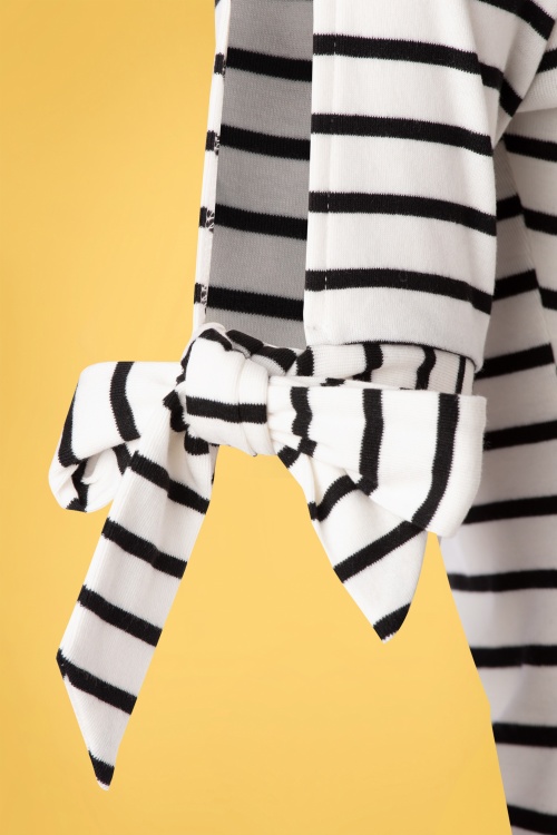 Vixen - Bibi Striped Tie Top Années 50 en Noir et Blanc 3