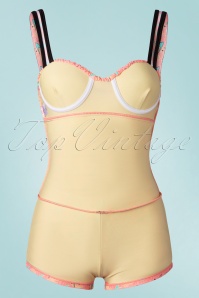 Red Dolly - 50s Boomerang One Piece Swimsuit in Pink 5