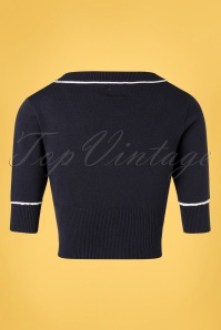 Banned Retro - 50s Summer Sail Cardigan in Navy 2