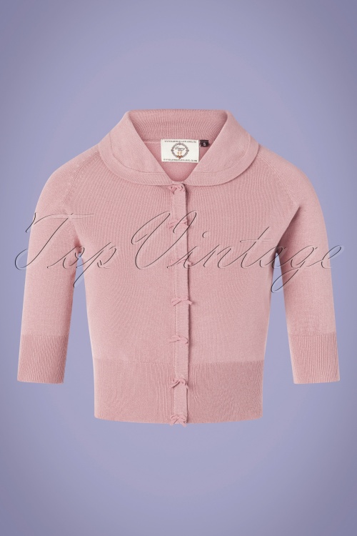 Banned Retro - 40s April Bow Cardigan in Lilac