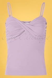 Banned Retro - 50s Wrap Front Top in Lilac
