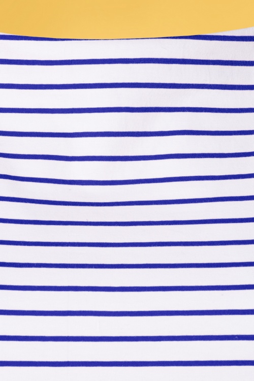 Banned Retro - 60s Italy Sail Striped Top in Blue and White 3