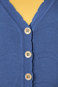 Banned Retro - 50s June Pointelle Cardigan in Blue 3