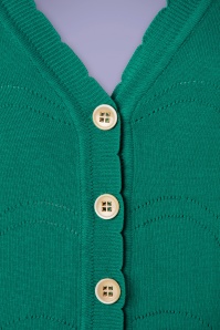 Banned Retro - 50s June Pointelle Cardigan in Green 3