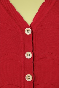 Banned Retro - 50s June Pointelle Cardigan in Red 3