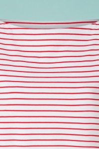 Banned Retro - Italy Sail gestreepte top in rood en wit 3
