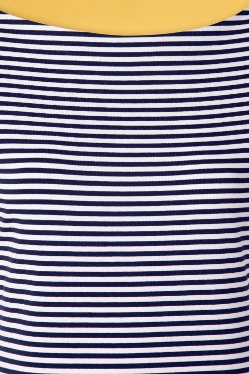 Banned Retro - 60s Sally Striped Top in Navy and White 3