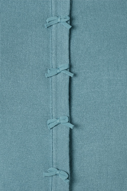 Banned Retro - 40s April Bow Cardigan in Baby Blue 3