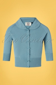 Banned Retro - 40s April Bow Cardigan in Baby Blue