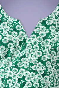 Timeless - Selene Swing Dress Années 50 en Vert Fleuri 4