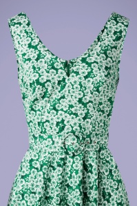 Timeless - 50s Selene Swing Dress in Green Floral 3