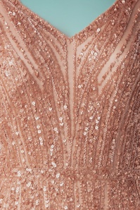 GatsbyLady - 20s Sophie Sequin Maxi Dress in Rose Gold 4