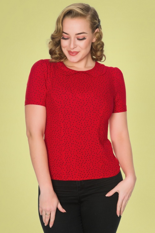 Timeless - Leila Polkadot-Bluse in Rot 2