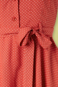 Circus - Hilda Pin Dot Swing Dress Années 60 en Rouge Pâle 4