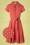 Circus - Hilda Pin Dot Swing Dress Années 60 en Rouge Pâle 2