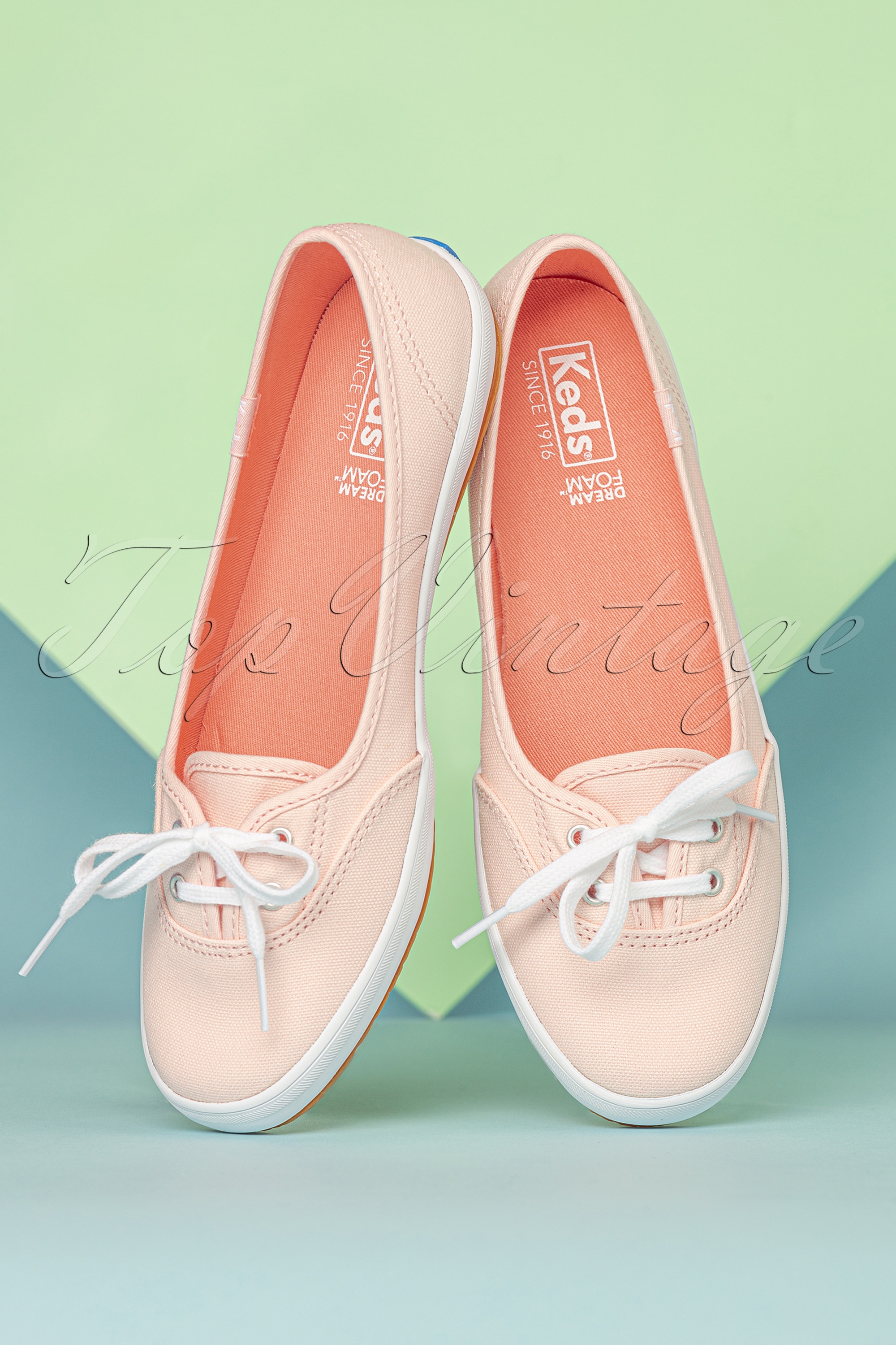 Keds - Teacup Twill ballerina sneakers in roze