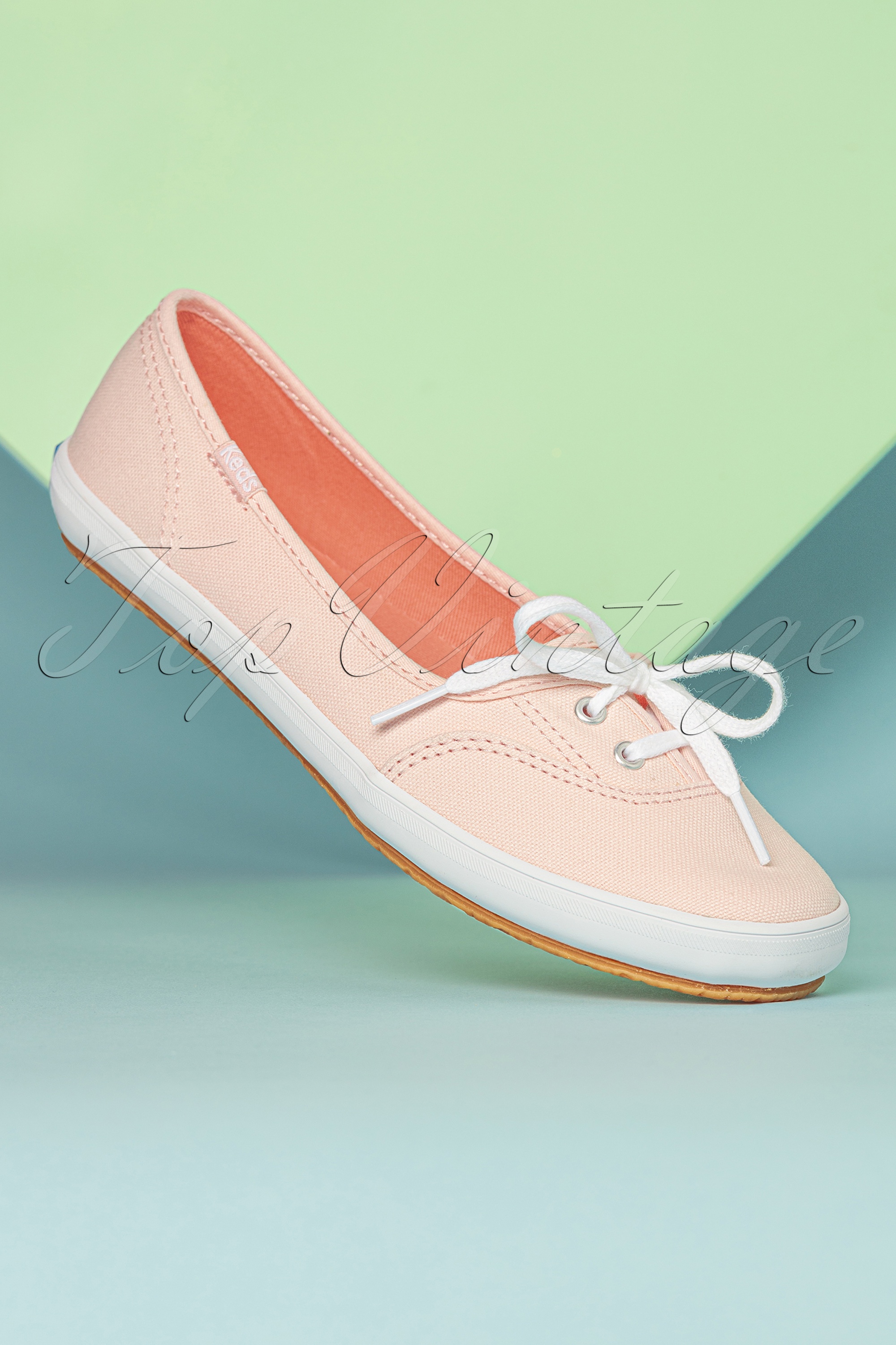 Keds - Teacup Twill ballerina sneakers in roze 2