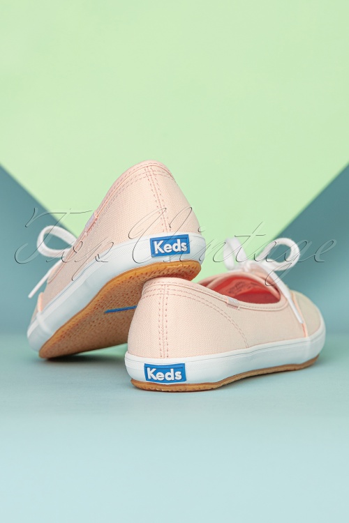Keds - Teacup Twill ballerina sneakers in roze 5