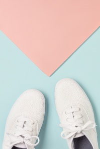 Keds - Champion Daisy Embroidered Sneakers Années 50 en Blanc 3