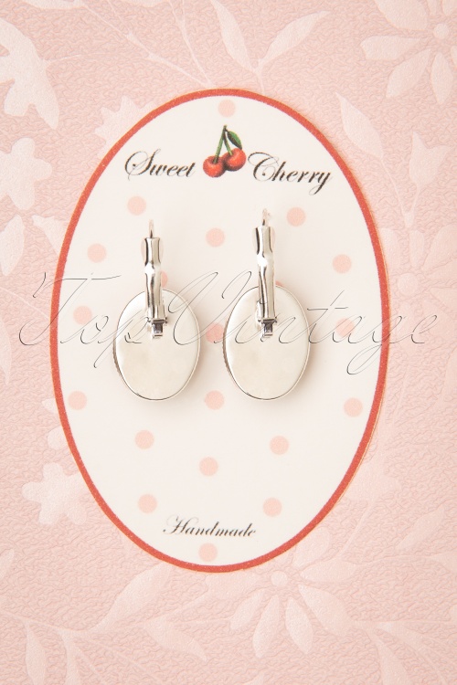 Sweet Cherry - 50s Audrey Portrait Drop Earrings in Pink 3