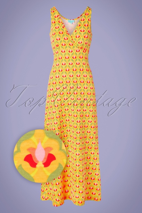LaLamour - Lea lange singlet maxi-jurk in geel 2
