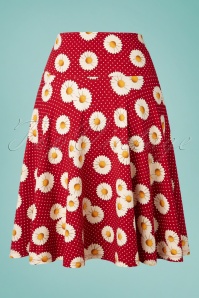 LaLamour - 70s Daisy Circle Skirt in Polka Red 2