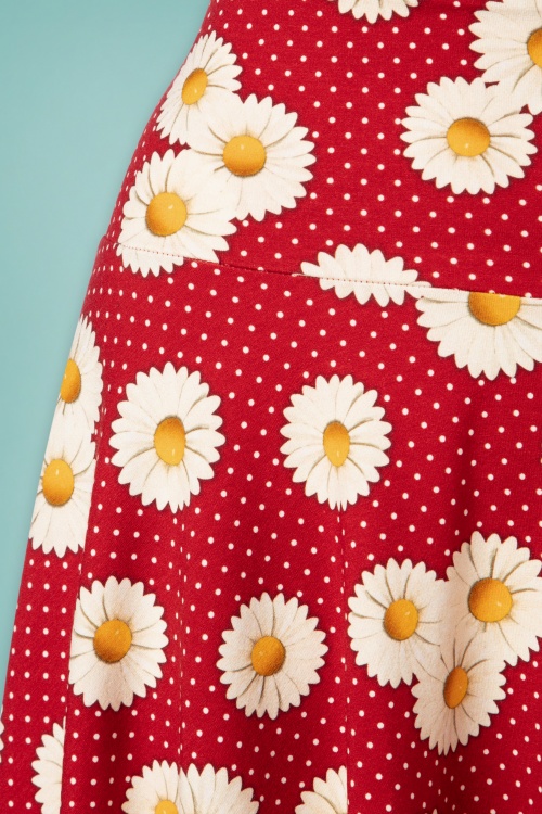 LaLamour - Daisy Circle Skirt Années 70 en Rouge Pois 3