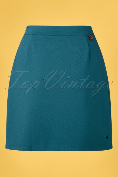 4FunkyFlavours - 60s Nobody Can Be You Skirt in Petrol Blue 3