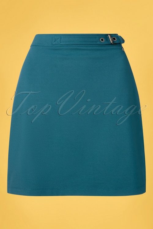 4FunkyFlavours - 60s Nobody Can Be You Skirt in Petrol Blue 2