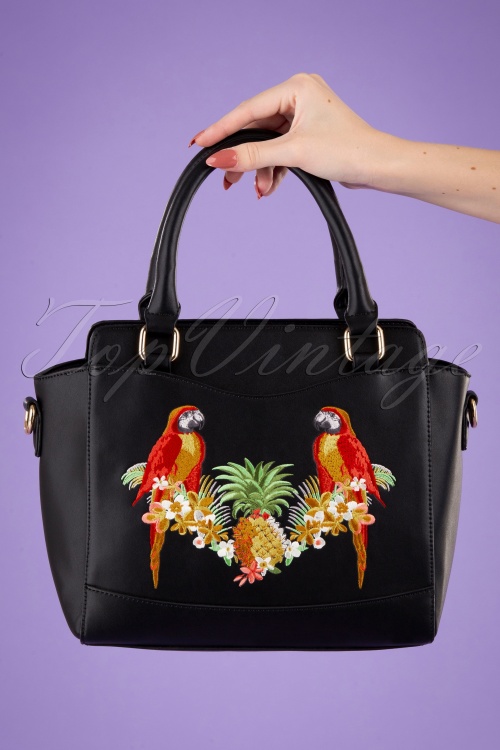 Banned Retro - Seychelles Tropical Bag Années 50 en Noir