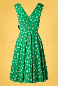 Timeless - TopVintage exclusive ~50s Ashley Floral Swing Dress in Green 3